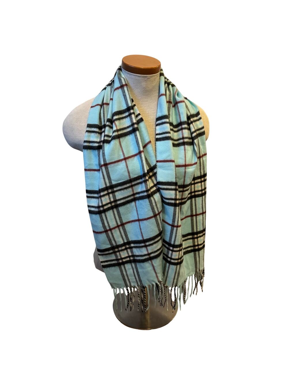 Cashmink Blue Plaid Scarf